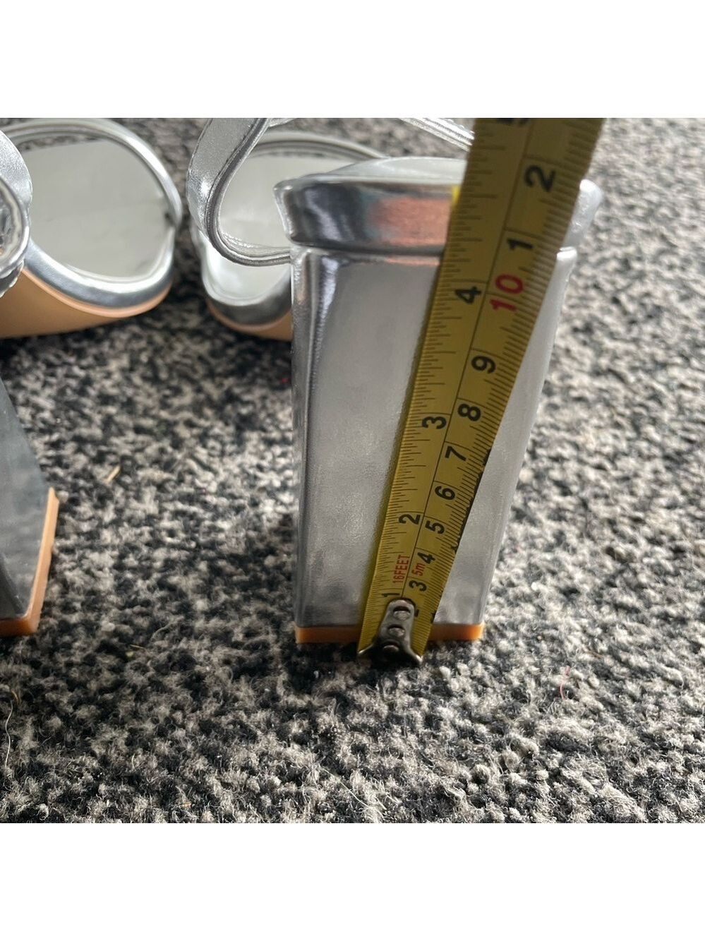 Silver Block Heel Sandals - Picture 8 of 16